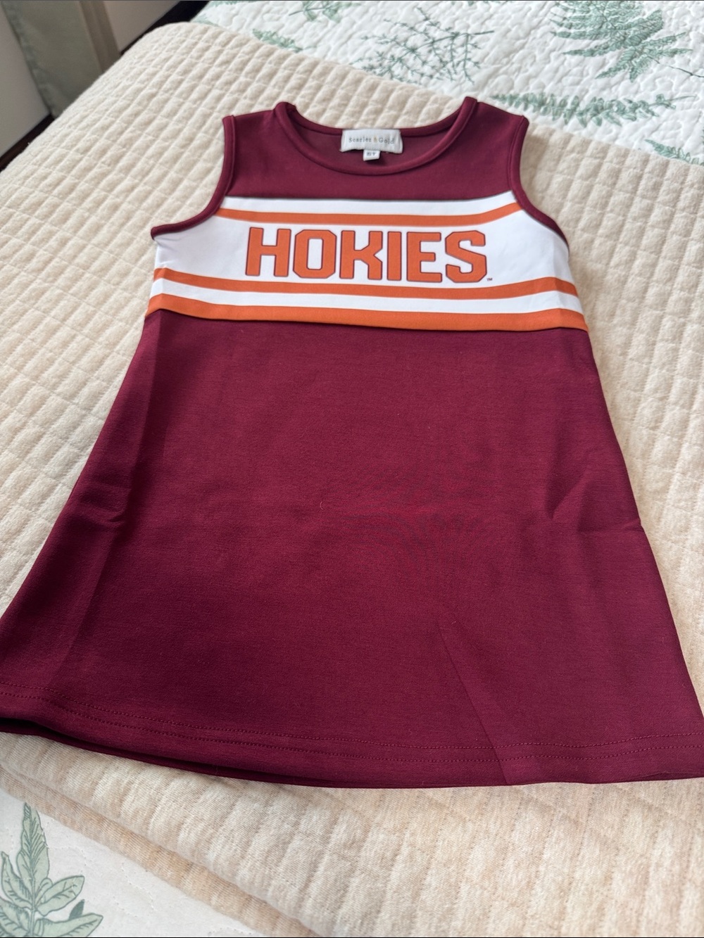 Girls' Hokies Maroon & Orange Sleeveless Dress